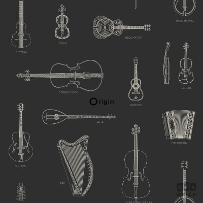 Czarna tapeta z ilustracjami instrumentów