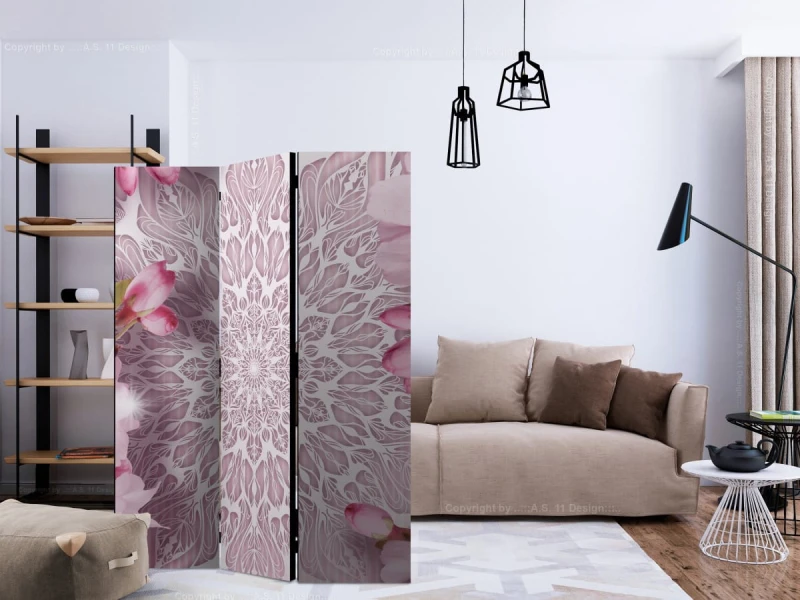 Parawan 3-częściowy - Pastelowa mandala [Room Dividers]