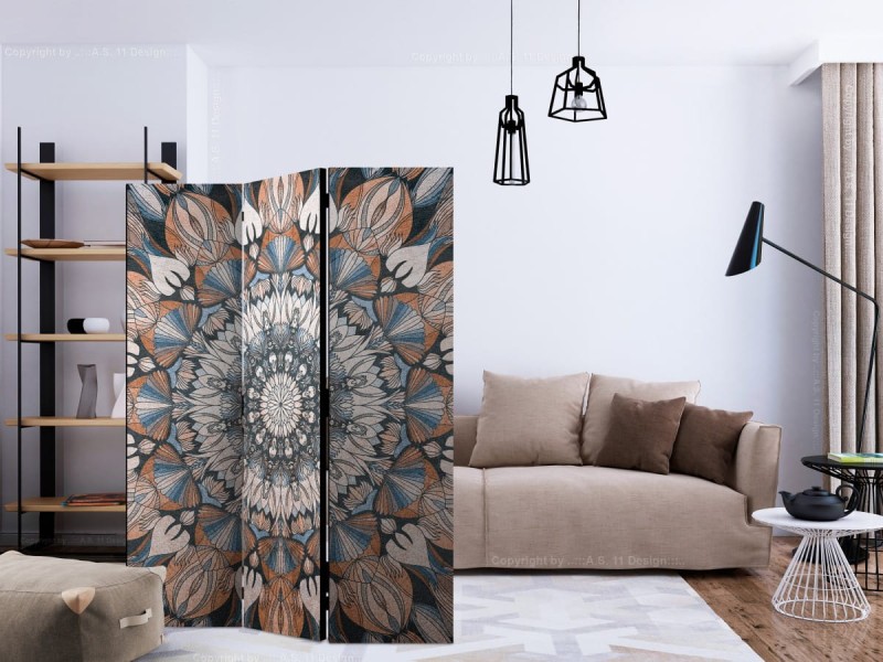 Parawan 3-częściowy - Hetmańska mandala [Room Dividers]