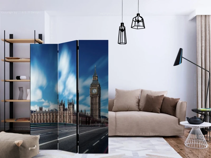 Parawan 3-częściowy - Słoneczny Londyn [Room Dividers]