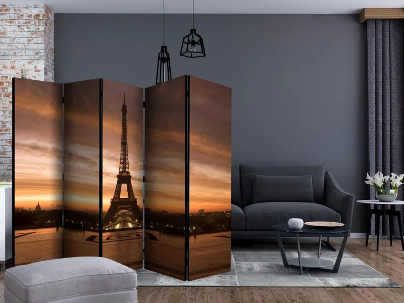Parawan 5-częściowy - Wieczorne barwy Paryża II [Room Dividers]