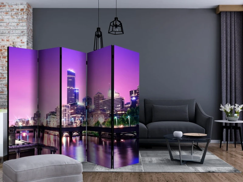 Parawan 5-częściowy - Purpurowe Melbourne II [Room Dividers]