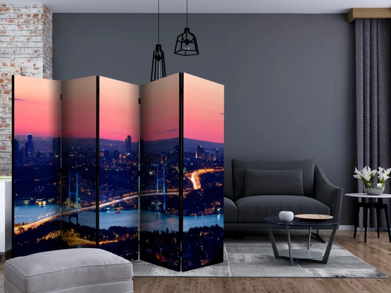 Parawan 5-częściowy - Most Bosforski II [Room Dividers]