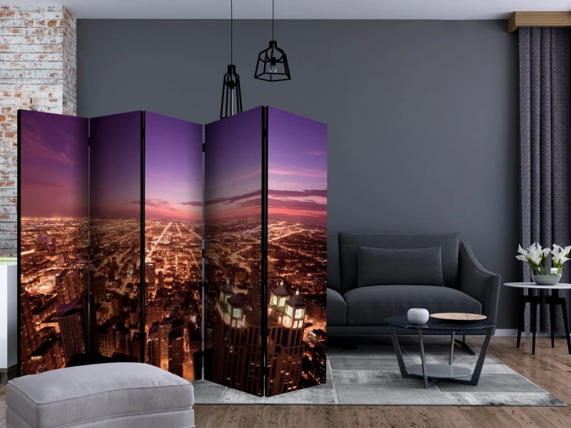 Parawan 5-częściowy - Panorama Chicago II [Room Dividers]