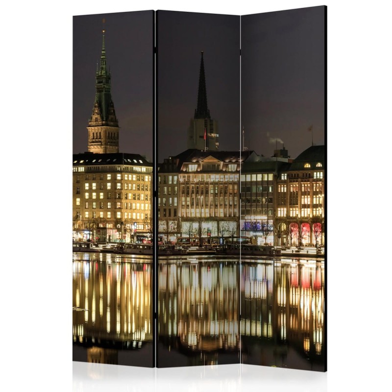 Parawan 3-częściowy - Noc w Hamburgu [Room Dividers]