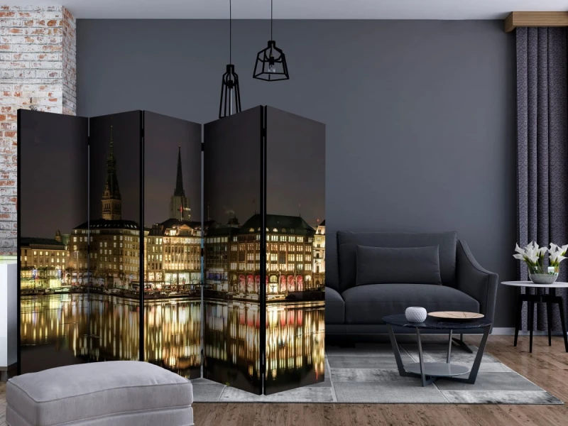 Parawan 5-częściowy - Noc w Hamburgu II [Room Dividers]