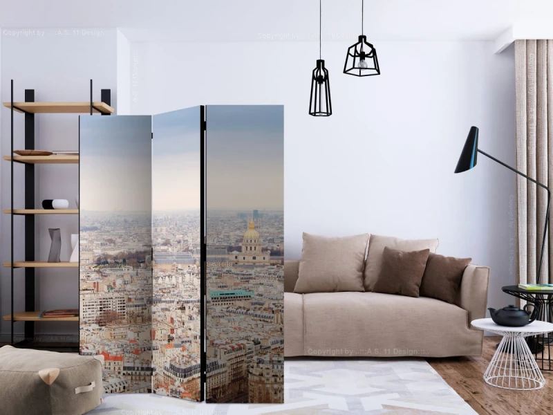 Parawan 3-częściowy - Paryskie uliczki [Room Dividers]