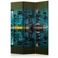 Parawan 3-częściowy - Gold reflections - NYC [Room Dividers]