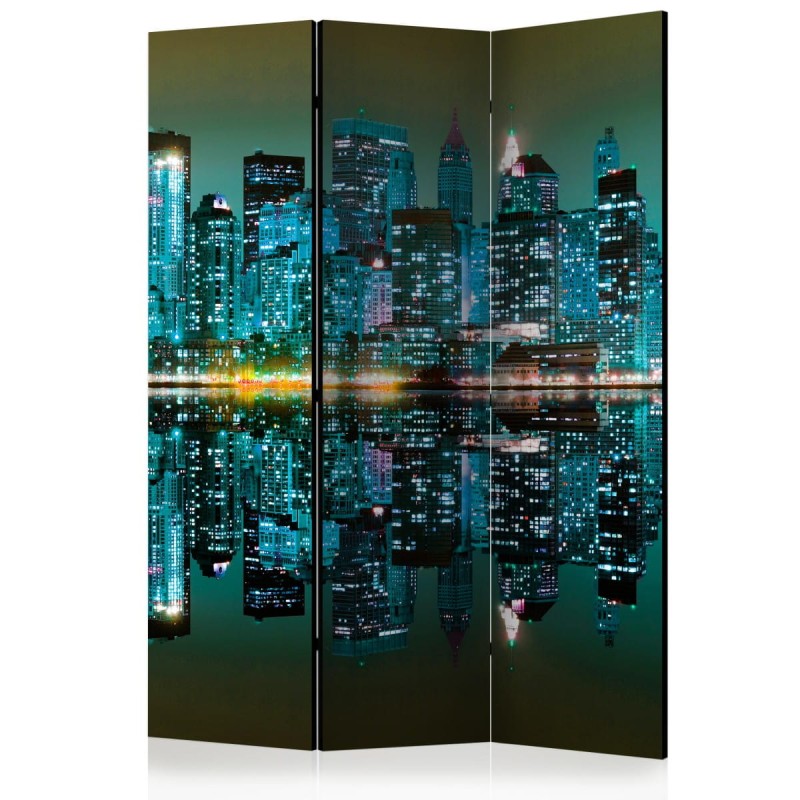Parawan 3-częściowy - Gold reflections - NYC [Room Dividers]