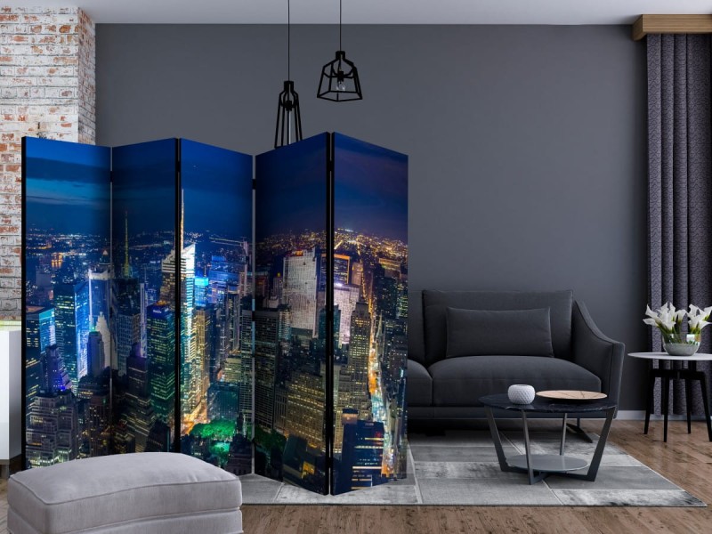 Parawan 5-częściowy - Manhattan - noc II [Room Dividers]