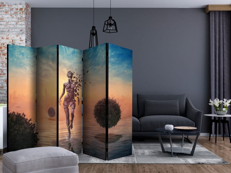 Parawan 5-częściowy - Spacer po wodzie II [Room Dividers]