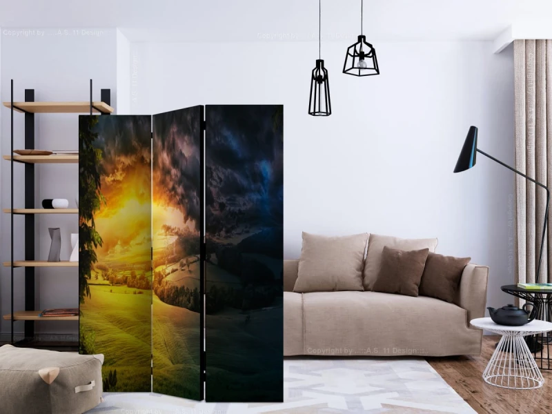Parawan 3-częściowy - Zmierzch nad doliną [Room Dividers]