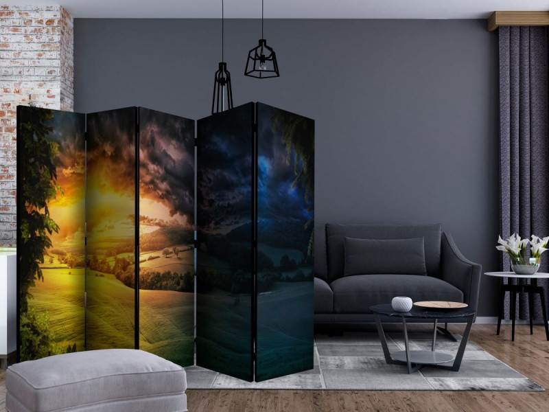 Parawan 5-częściowy - Zmierzch nad doliną II [Room Dividers]