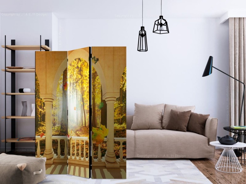 Parawan 3-częściowy - Sen o jesiennym lesie [Room Dividers]