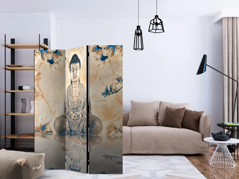 Parawan 3-częściowy - Buddha of Prosperity [Room Dividers]