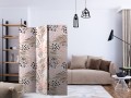 Parawan 3-częściowy - Różowe palmy [Room Dividers]