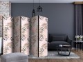 Parawan 5-częściowy - Różowe palmy II [Room Dividers]