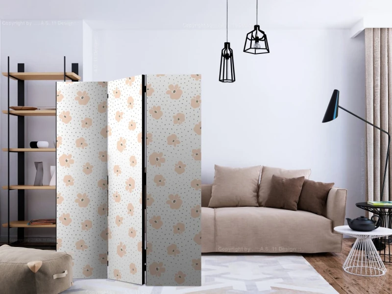 Parawan 3-częściowy - Dziecięce kwiatki [Room Dividers]