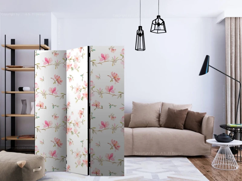 Parawan 3-częściowy - Świeże magnolie [Room Dividers]
