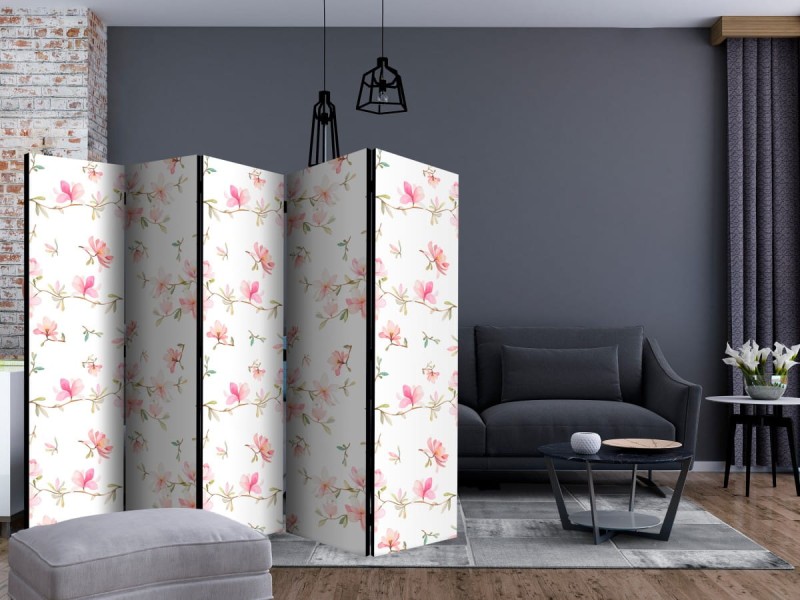 Parawan 5-częściowy - Świeże magnolie II [Room Dividers]
