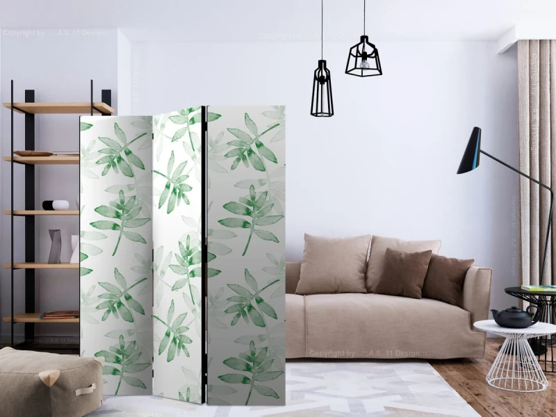 Parawan 3-częściowy - Akwarelowe gałązki [Room Dividers]