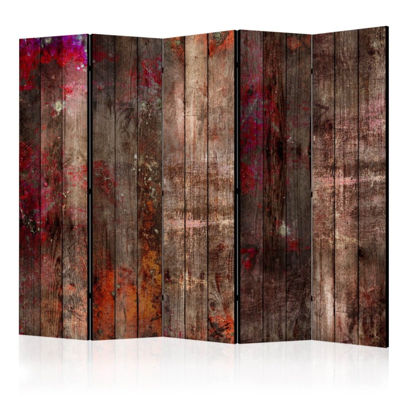 Parawan 5-częściowy - Zabarwione drewno II [Room Dividers]
