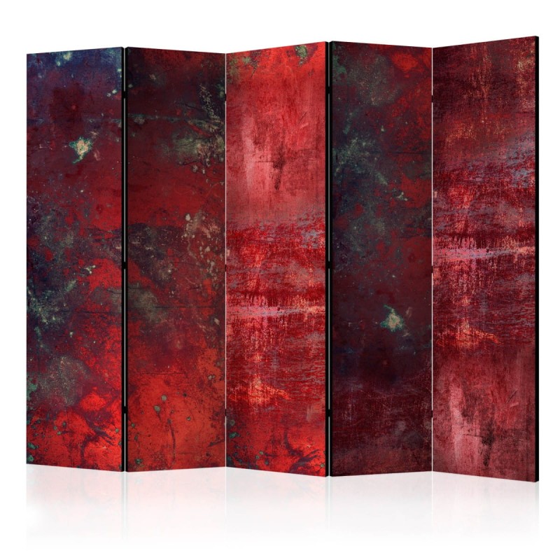 Parawan 5-częściowy - Czerwony beton II [Room Dividers]