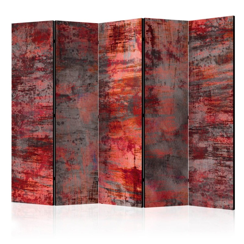Parawan 5-częściowy - Czerwony metal II [Room Dividers]