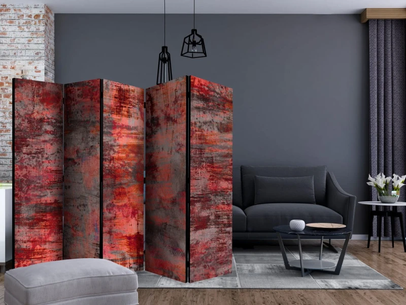 Parawan 5-częściowy - Czerwony metal II [Room Dividers]