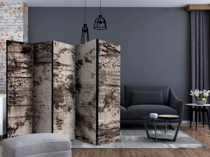 Parawan 5-częściowy - Przypalane drewno II [Room Dividers]