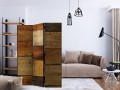 Parawan 3-częściowy - Drewniane tekstury [Room Dividers]