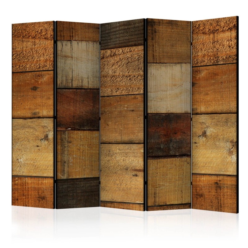 Parawan 5-częściowy - Drewniane tekstury II [Room Dividers]