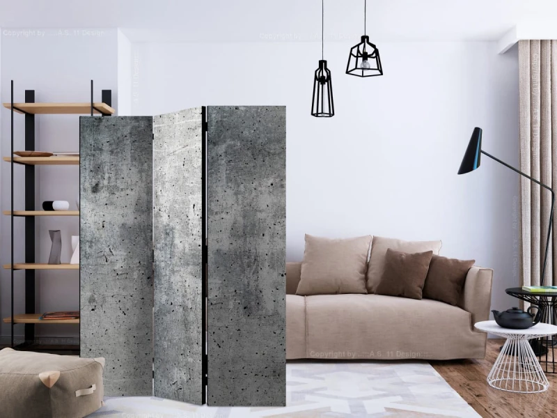 Parawan 3-częściowy - Świeży beton [Room Dividers]
