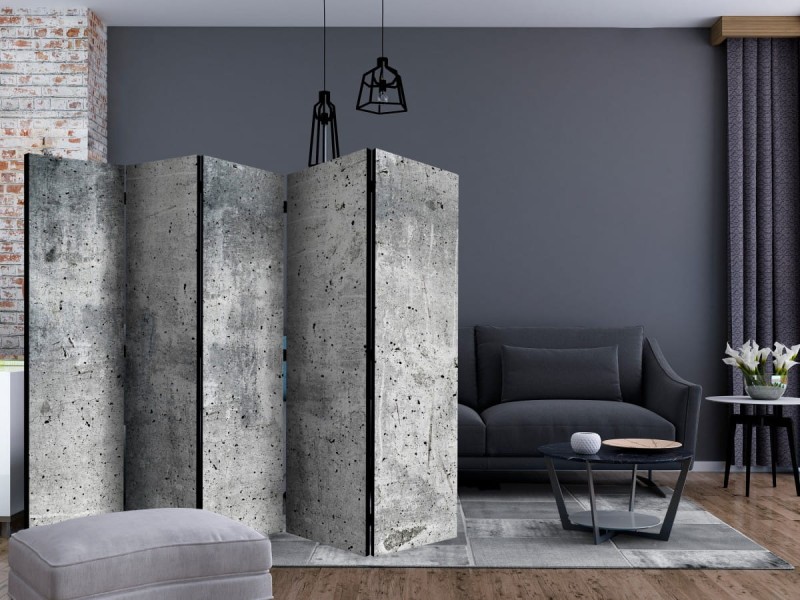 Parawan 5-częściowy - Świeży beton II [Room Dividers]