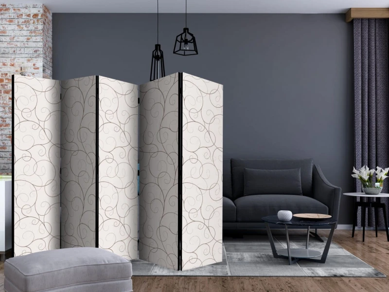 Parawan 5-częściowy - Czarne serpentyny II [Room Dividers]