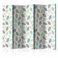 Parawan 5-częściowy - Wzorzyste liście II [Room Dividers]