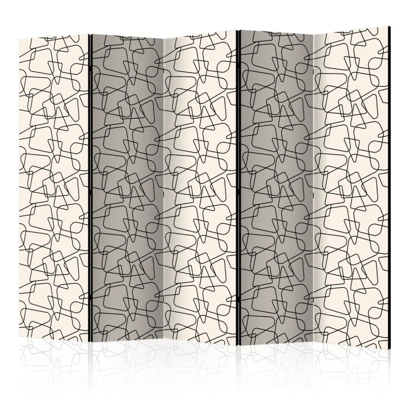 Parawan 5-częściowy - Zaokrąglona geometria II [Room Dividers]