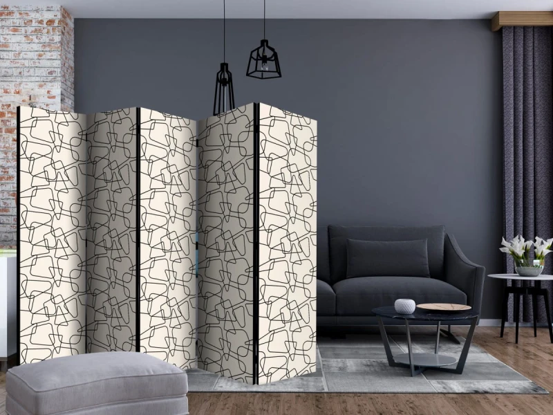 Parawan 5-częściowy - Zaokrąglona geometria II [Room Dividers]