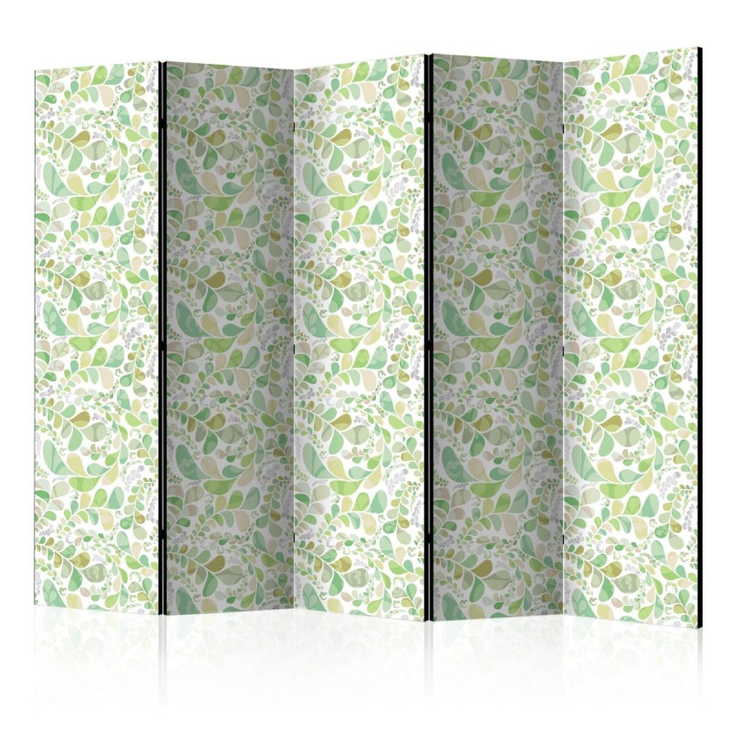 Parawan 5-częściowy - Roślinny witraż II [Room Dividers]