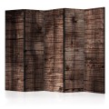 Parawan 5-częściowy - Ciemnobrązowe deski II [Room Dividers]