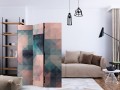 Parawan 3-częściowy - Piksele (zielono-różowy) [Room Dividers]