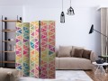 Parawan 3-częściowy - Literki i trójkąty [Room Dividers]