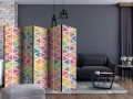 Parawan 5-częściowy - Literki i trójkąty II [Room Dividers]