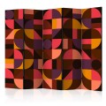 Parawan 5-częściowy - Geometryczna mozaika (czerwony) II [Room Dividers]