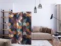 Parawan 3-częściowy - Kolorowe cząsteczki [Room Dividers]