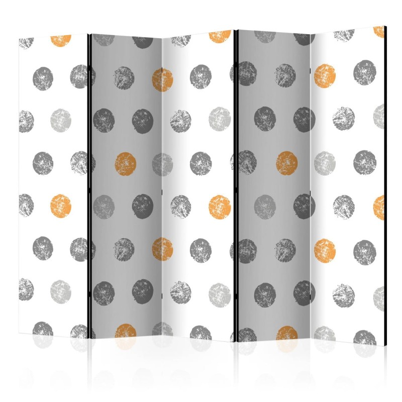 Parawan 5-częściowy - Okrągłe pieczątki II [Room Dividers]