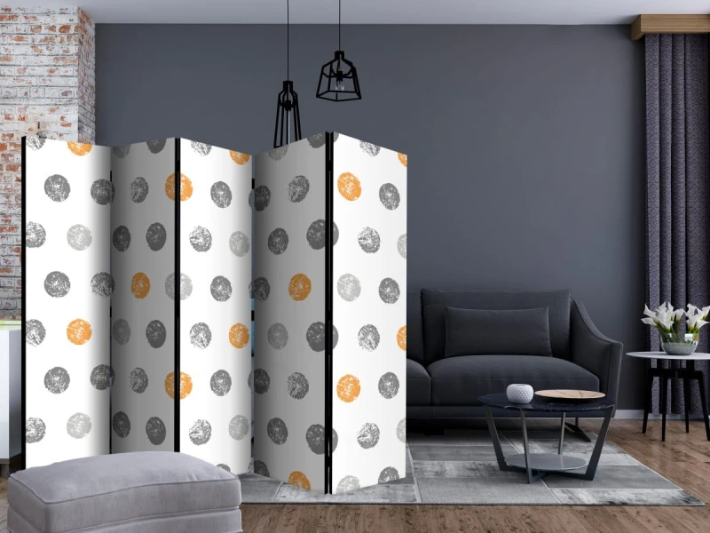 Parawan 5-częściowy - Okrągłe pieczątki II [Room Dividers]