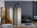 Parawan 5-częściowy - Złote litery II [Room Dividers]