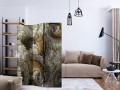 Parawan 3-częściowy - Złote wachlarze [Room Dividers]