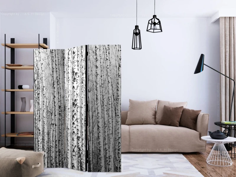 Parawan 3-częściowy - Brzozowy las [Room Dividers]
